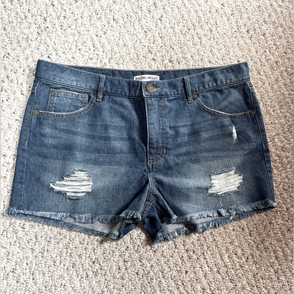 Women’s Distressed Denim Shorts by Rachel Hollis , Size 14
